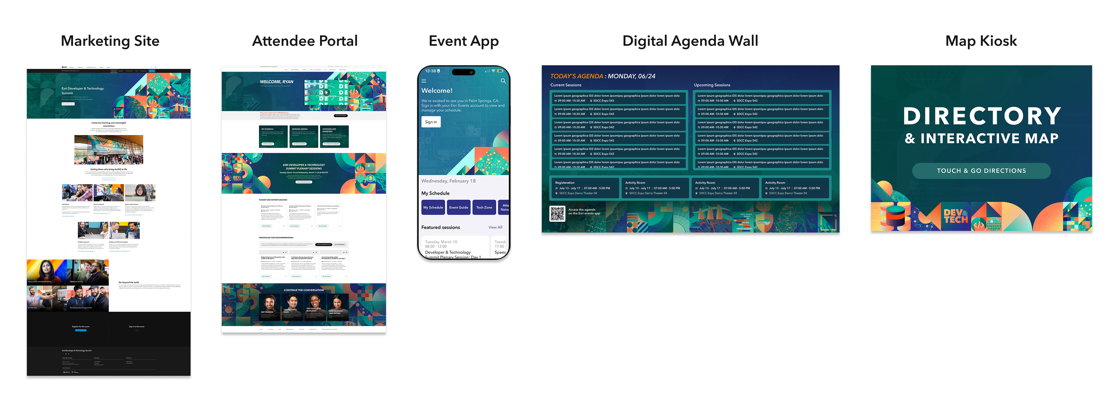 Esri Event Ecosystem architecture mapping user flows